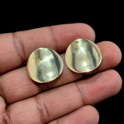 2 PAIRS PACK, 20 MM APPROX 14k Solid Gold Plated Dainty Stud Earrings