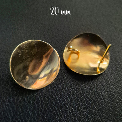 2 PAIRS PACK, 20 MM APPROX 14k Solid Gold Plated Dainty Stud Earrings