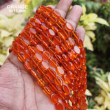 SUPER QUALITY' FLAT OVAL' 8X11 MM FIRE POLISHED GLASS BEADS' APPROX 27-28 BEADS SOLD BY PER LINE PACK