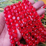 SUPER QUALITY' 10 MM GLASS BEADS' APPROX 34-35 BEADS SOLD BY PER LINE PACK