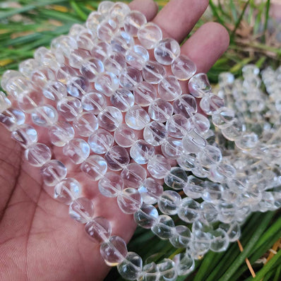 SUPER QUALITY' 10 MM GLASS BEADS' APPROX 34-35 BEADS SOLD BY PER LINE PACK