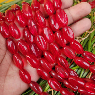 SUPER QUALITY' 11X19 MM GLASS BEADS' APPROX 16-17 BEADS SOLD BY PER LINE PACK