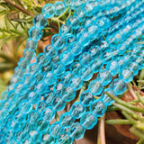 SUPER QUALITY' 8x7 MM' FACETED GLASS BEADS' APPROX 44-45 BEADS SOLD BY PER LINE PACK