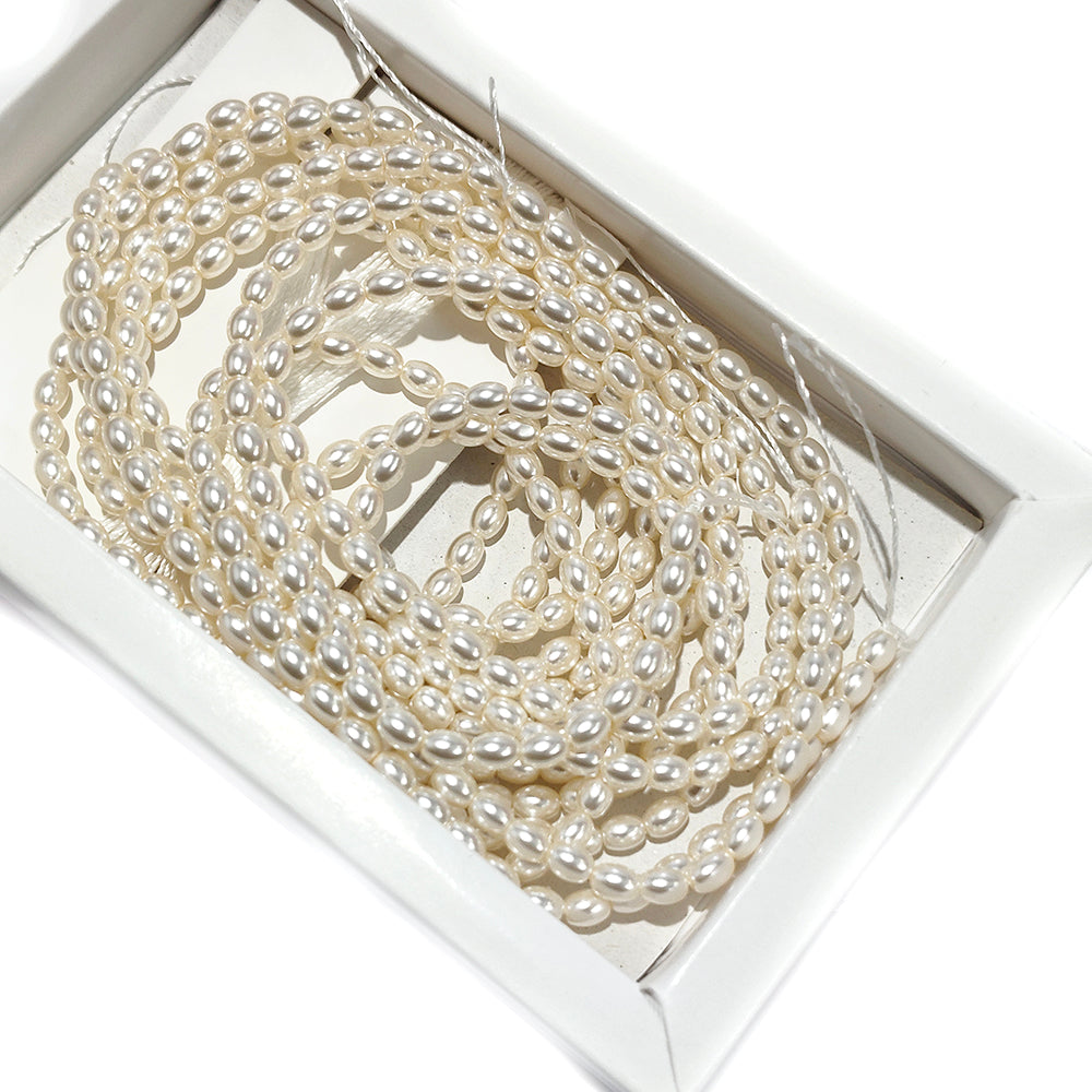 1 LINE PACK' SWAROSKI GLASS PEARLS 4x3 MM