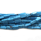 5 String, about 14 inches small string, Synthetic Turquoise Cube Howlite beads size about 4x10mm, about 180+ pcs beads