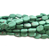 5 String, about 14 inches small string, Synthetic Turquoise Flat Oval Howlite beads size about 7x11mm, about 160+ pcs beads