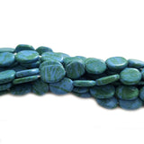 5 String, about 14 inches small string, Synthetic Turquoise Flat Oval Howlite beads size about 7x11mm, about 160+ pcs beads