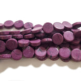 5 String, about 14 inches small string, Synthetic Purple Flat round  Howlite beads size about 11mm, about 200+ pcs beads