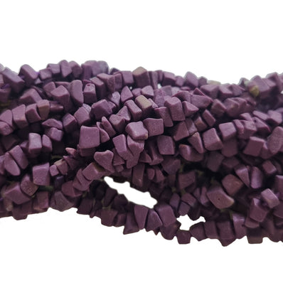 5 String, 15 inches small string, Synthetic Howlite beads size about 4~5mm, about 210+ pcs beads in dark purple color
