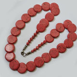 Synthetic Howlite beads necklace size about  16 Inches 1 Necklace