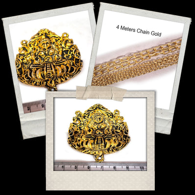 Gold plated chain and temple pendant