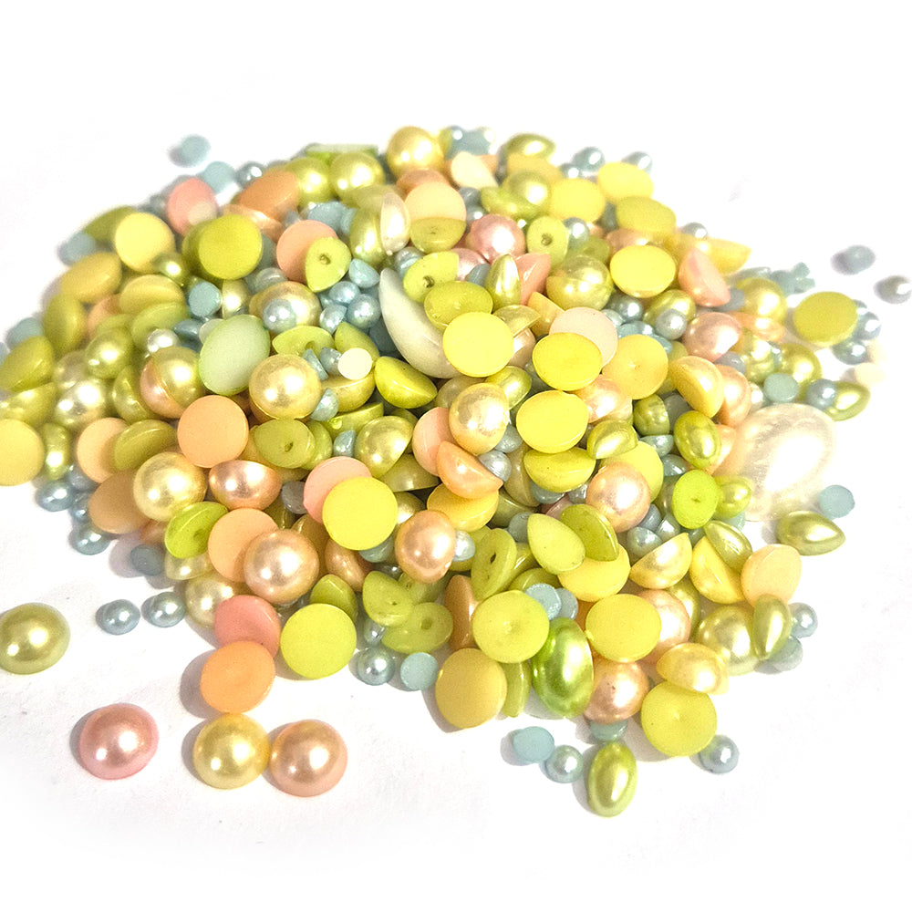 50 grams pack, pearlish stone for art and crafs mix