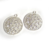 2 pairs (4 pcs) flower silver shiny earring or pendant use charms