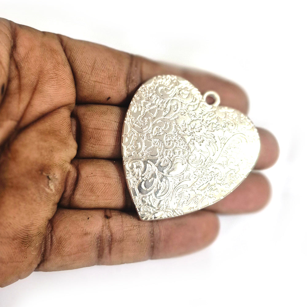 1pc Heart pendant big size acrylic silver
