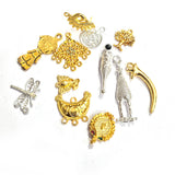 40pcs silver and gold tone charms pendants mix