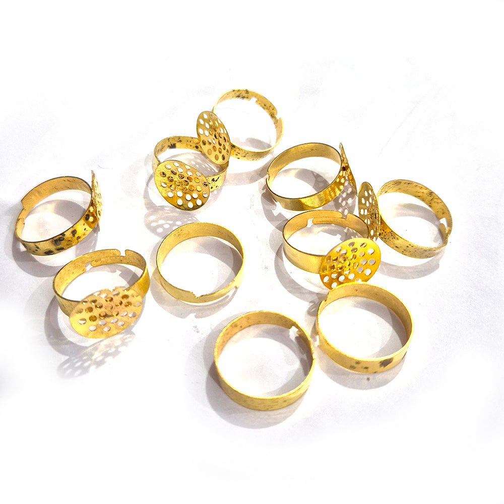 20pcs Ring base gold tone findings
