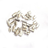 100pcs tips  acrylic silver tone, cord thread end findings