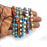 2 meters pack beaded 6mm link chain multi color