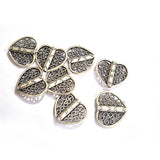 16pcs Metal heart beads oxidized