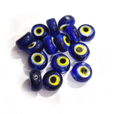 26pcs flat round evil eye beads