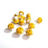 22pcs Yellow Mushroom beads