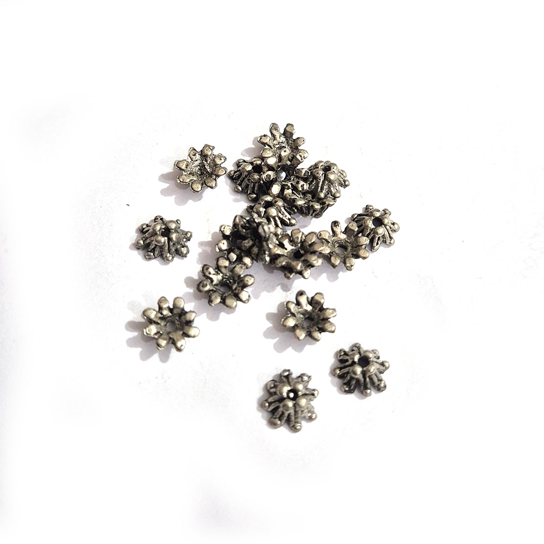 60grams bead cap oxidized silve 8mm