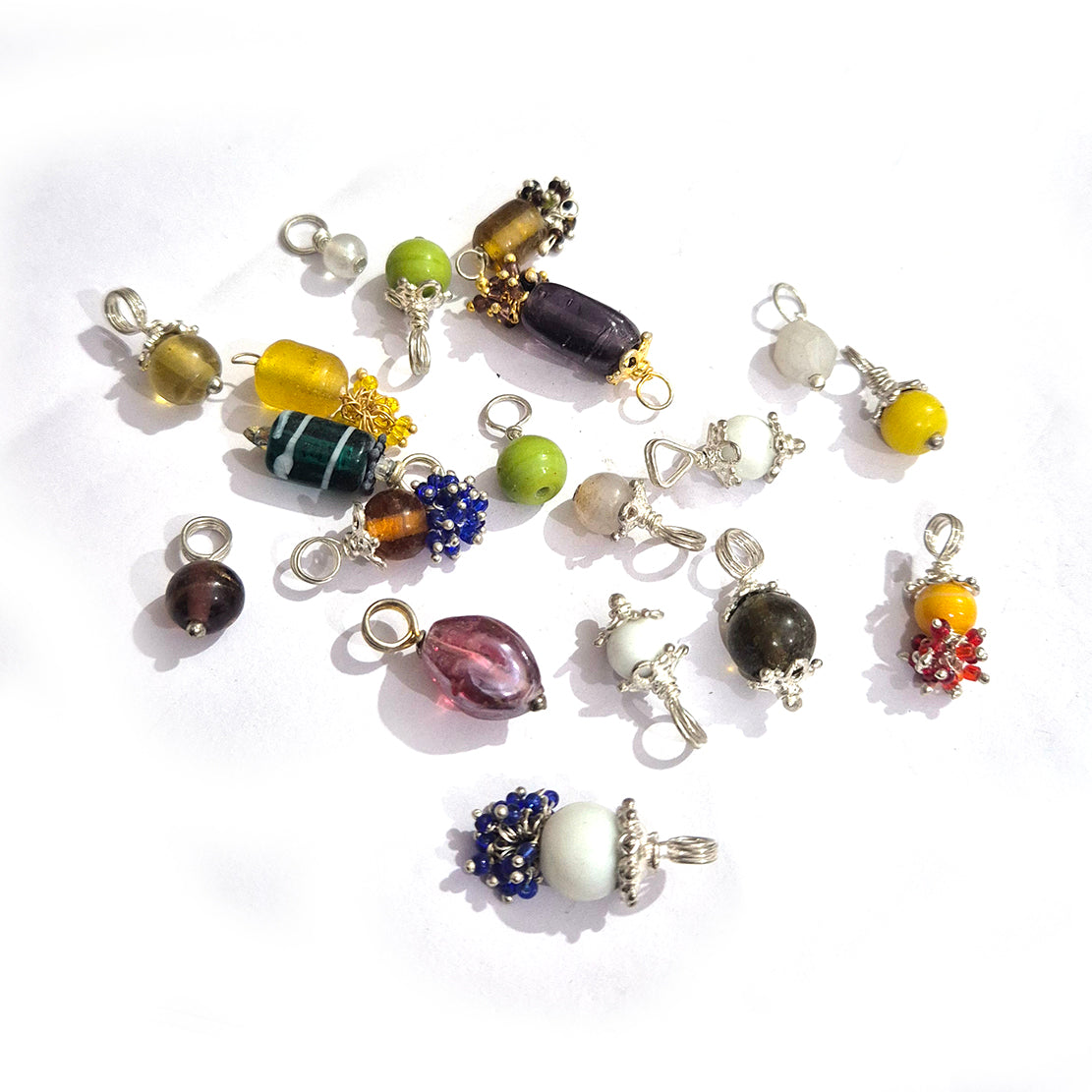 60pcs  glass beads charms
