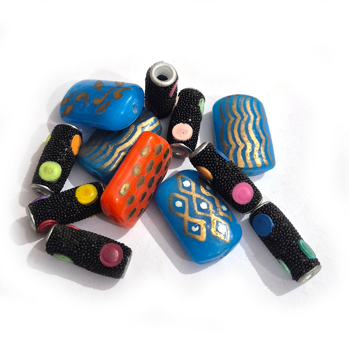 12pcs fancy glass beads mix