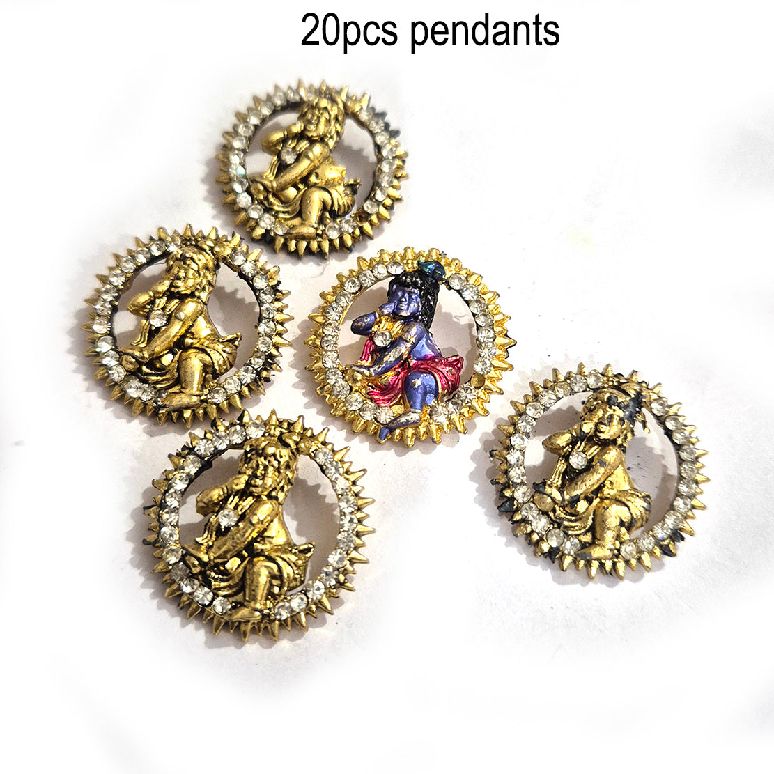 20pcs antiqued Krishna Pendants Old and antiqued