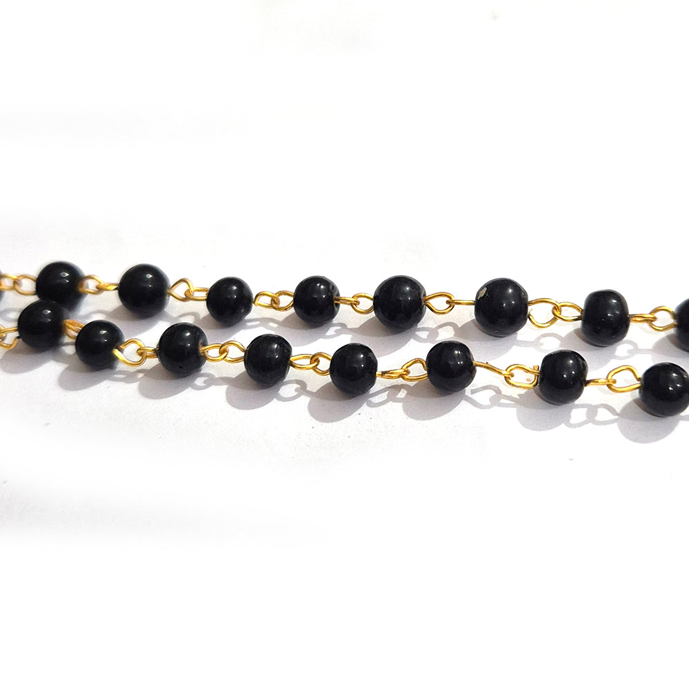 2meters pkg. link beaded chain, beads size 6mm