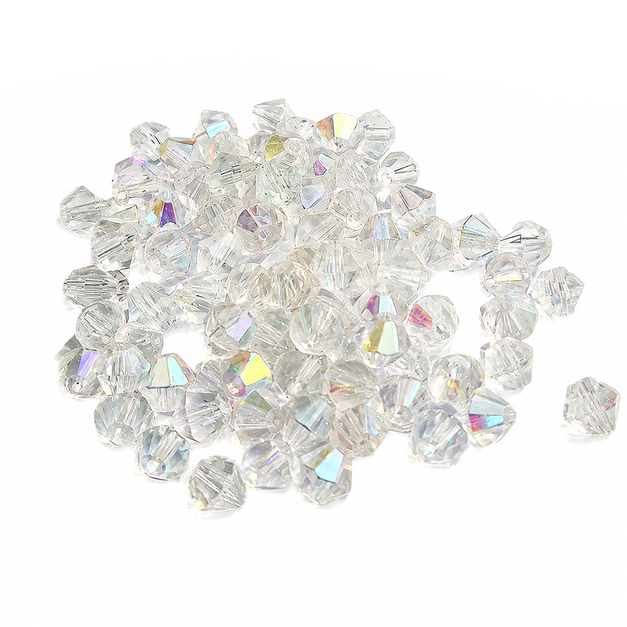 25 grams fire polished high quality bi-cone AB finish glass beads