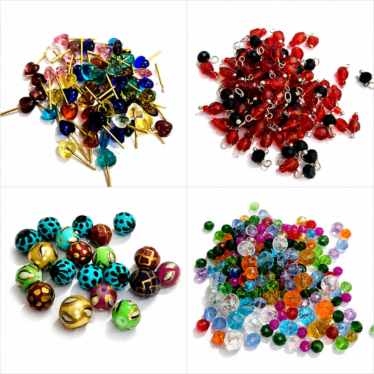 Combo pack glass beads and glass loop charms