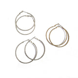 3 pairs earring Hoops large size
