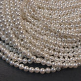 3 MM SIZE OFF-WHITE/CREAM PER STRAND SHELL PEARL A GRADE HIGH LUSTER PEARLS APPROX 135-136 BEADS