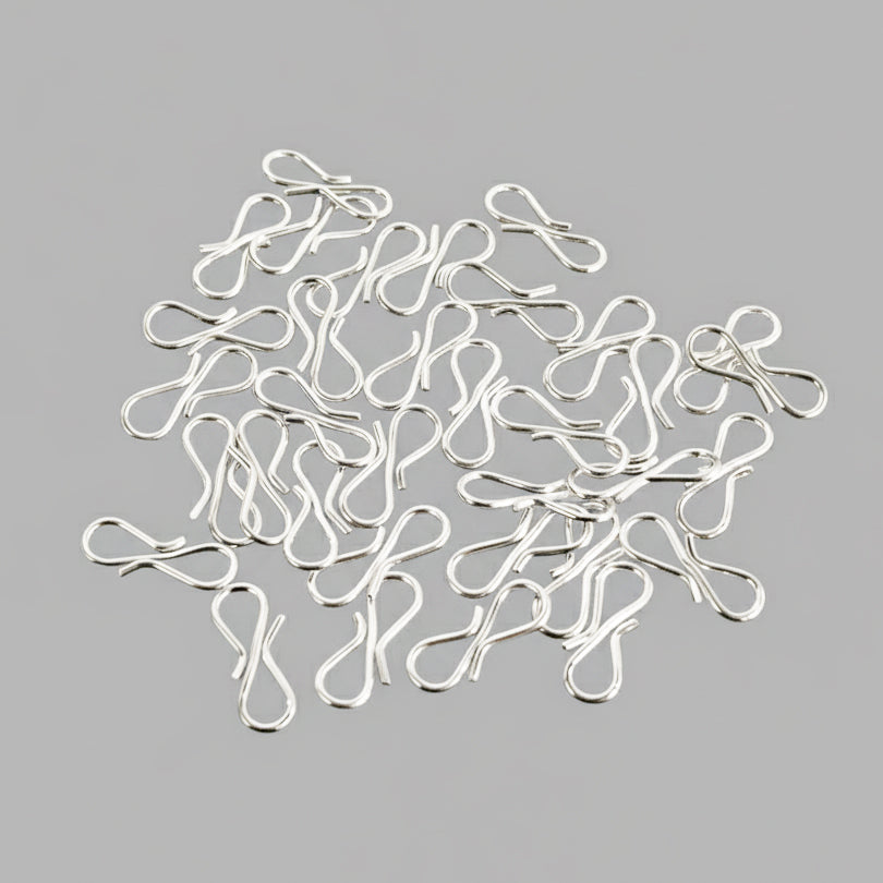 50 PIECES PACK' BRIGHT SILVER S HOOKS