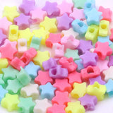 100 PIECES MIX PACK' 10 MM' STAR SHAPED ACRYLIC PASTEL COLOR BEADS USED IN DIY JEWELLERY MAKING