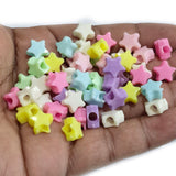 100 PIECES MIX PACK' 10 MM' STAR SHAPED ACRYLIC PASTEL COLOR BEADS USED IN DIY JEWELLERY MAKING