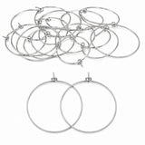 30mm Tarnish Resistant Stainless Steel Hoop Earring Findings - Pack of 40 Pieces | Thin Round Hoops for DIY Jewelry Making, Charms, Beads & Pearl Earrings