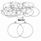 30mm Tarnish Resistant Stainless Steel Hoop Earring Findings - Pack of 40 Pieces | Thin Round Hoops for DIY Jewelry Making, Charms, Beads & Pearl Earrings