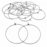 40mm Tarnish Resistant Stainless Steel Hoop Earring Findings – Pack of 40 Pieces | Thin Round Hoops for DIY Jewelry Making, Charms, Beads, Pearl & Pendant Earrings