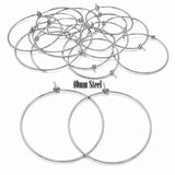 40mm Tarnish Resistant Stainless Steel Hoop Earring Findings – Pack of 40 Pieces | Thin Round Hoops for DIY Jewelry Making, Charms, Beads, Pearl & Pendant Earrings