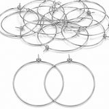 45mm Tarnish Resistant Stainless Steel Hoop Earring Findings – Pack of 40 Pieces | Thin Round Hoops for DIY Jewelry Making, Charms, Beads, Pearl & Pendant Earrings