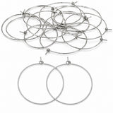 35mm Tarnish Resistant Stainless Steel Hoop Earring Findings – Pack of 40 Pieces | Thin Round Hoops for DIY Jewelry Making, Charms, Beads, Pearl & Pendant Earrings