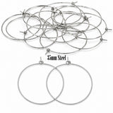 35mm Tarnish Resistant Stainless Steel Hoop Earring Findings – Pack of 40 Pieces | Thin Round Hoops for DIY Jewelry Making, Charms, Beads, Pearl & Pendant Earrings