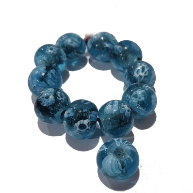 10/Pcs Pkg. Vintage Millefiori Trade Beads 15 Milimeter Size Base  Round Shape