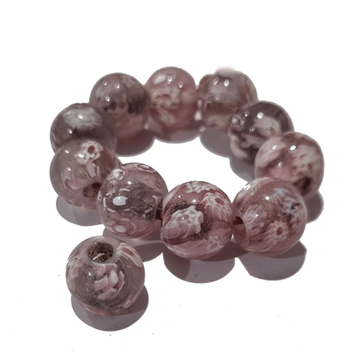 10/Pcs Pkg. Vintage Millefiori Trade Beads 15 Milimeter Size Base  Round Shape