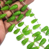 10 PIECES LOOSE PACK. SUPER QUALITY' 15x7 MM APPROX SIZE,PARROT GREEN CRYSTAL GLASS BEADS