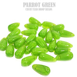 10 PIECES LOOSE PACK. SUPER QUALITY' 15x7 MM APPROX SIZE,PARROT GREEN CRYSTAL GLASS BEADS