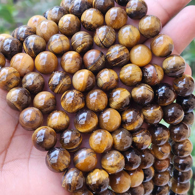 1 STRING/LINE PACK OF 12 MM TIGER EYE 30-32 BEADS APPROX