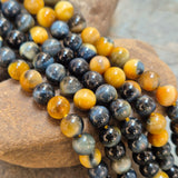 1 STRING/LINE PACK OF 8 MM TIGER EYE 46-47 BEADS APPROX